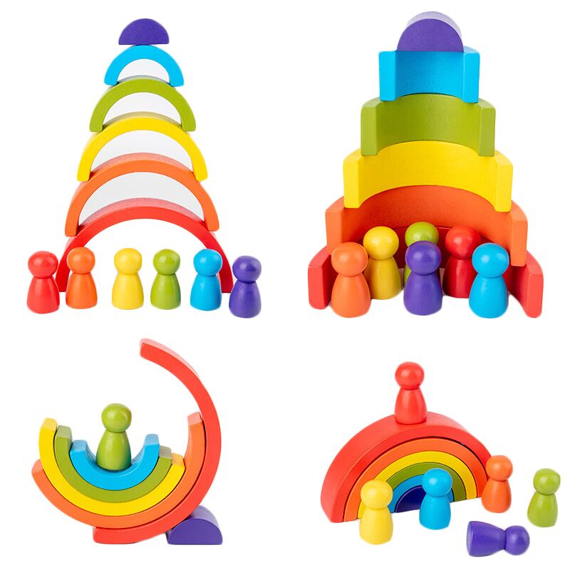 Woodworking Kids Toys - DIY children's wooden rainbow toy creative