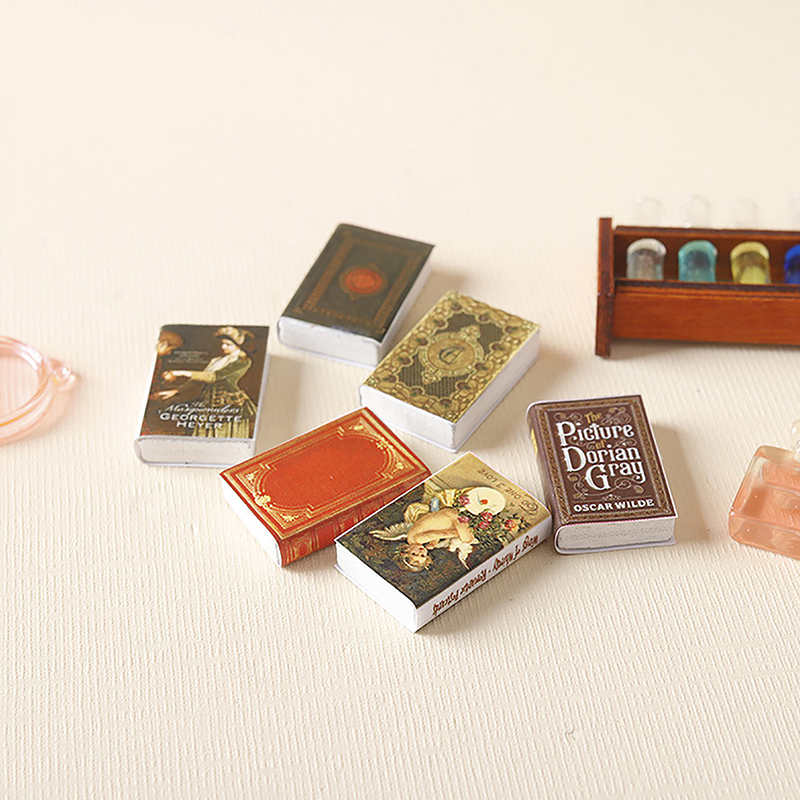 Woodworking Kids Toys - 6pcs 1:12 Dollhouse Miniature Book Comic