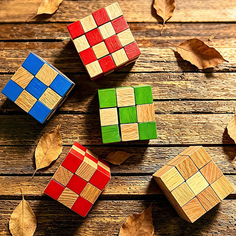 Woodworking Kids Toys - Square Snake Cube Wooden Brain Teaser