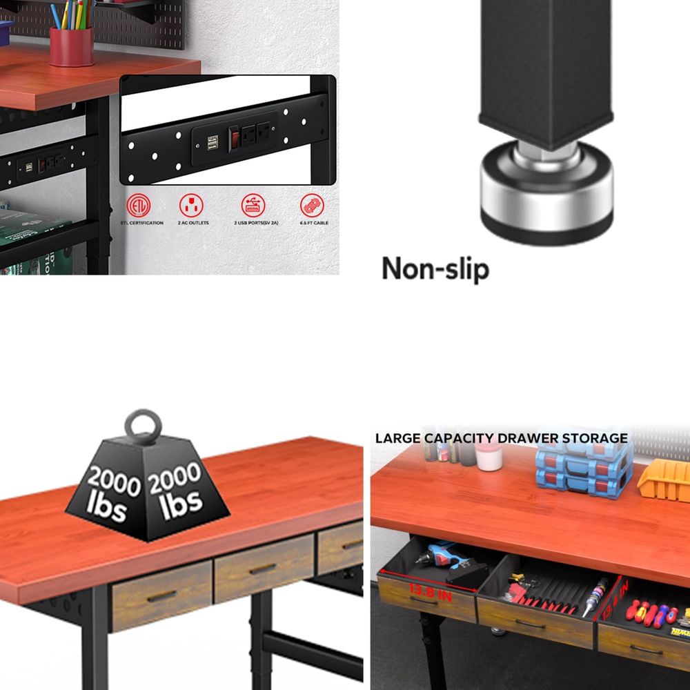 60in Adjustable Height Workben - đánh giá và giá Workbench Woodworking