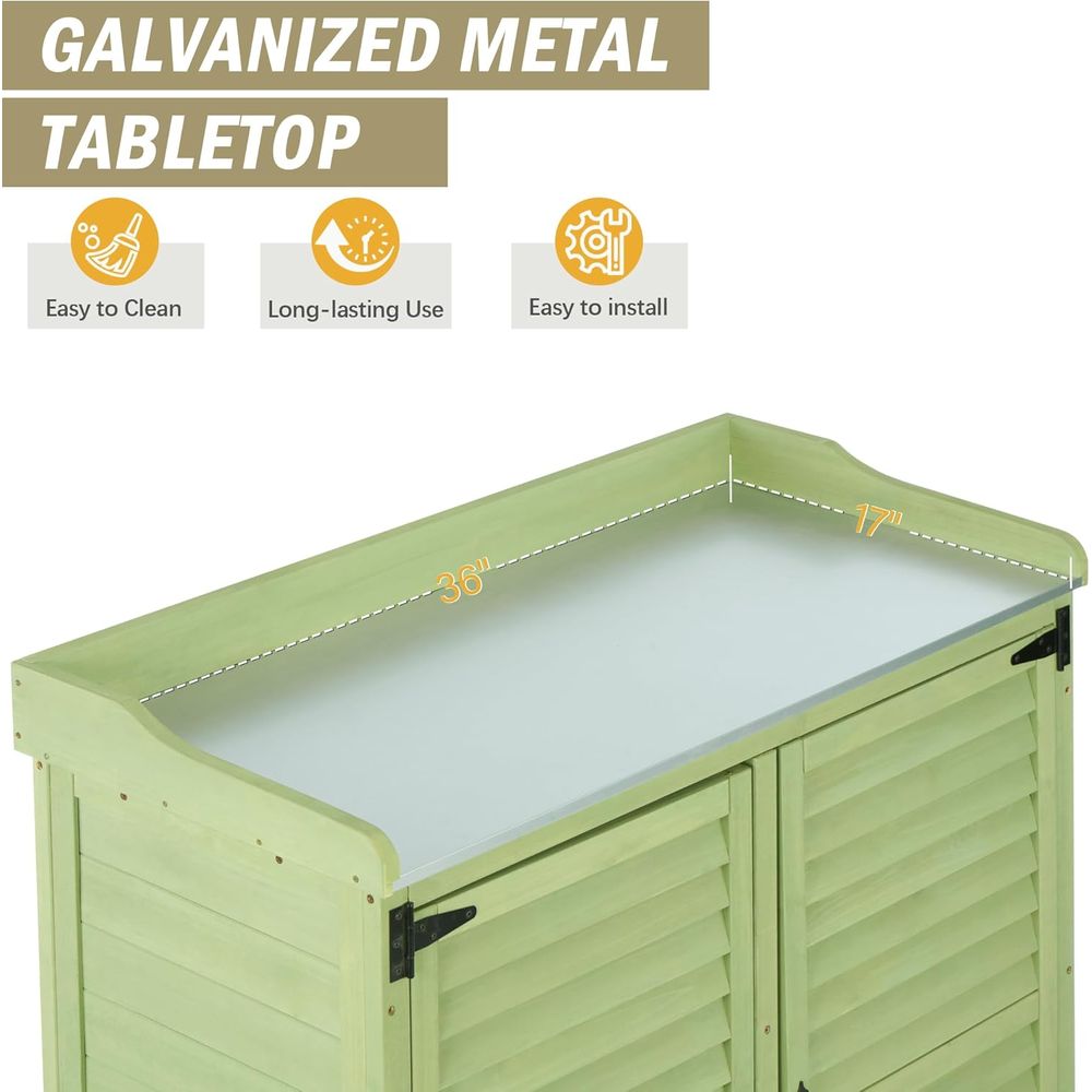 Outdoor Potting Bench with Met - đánh giá và giá Workbench Woodworking