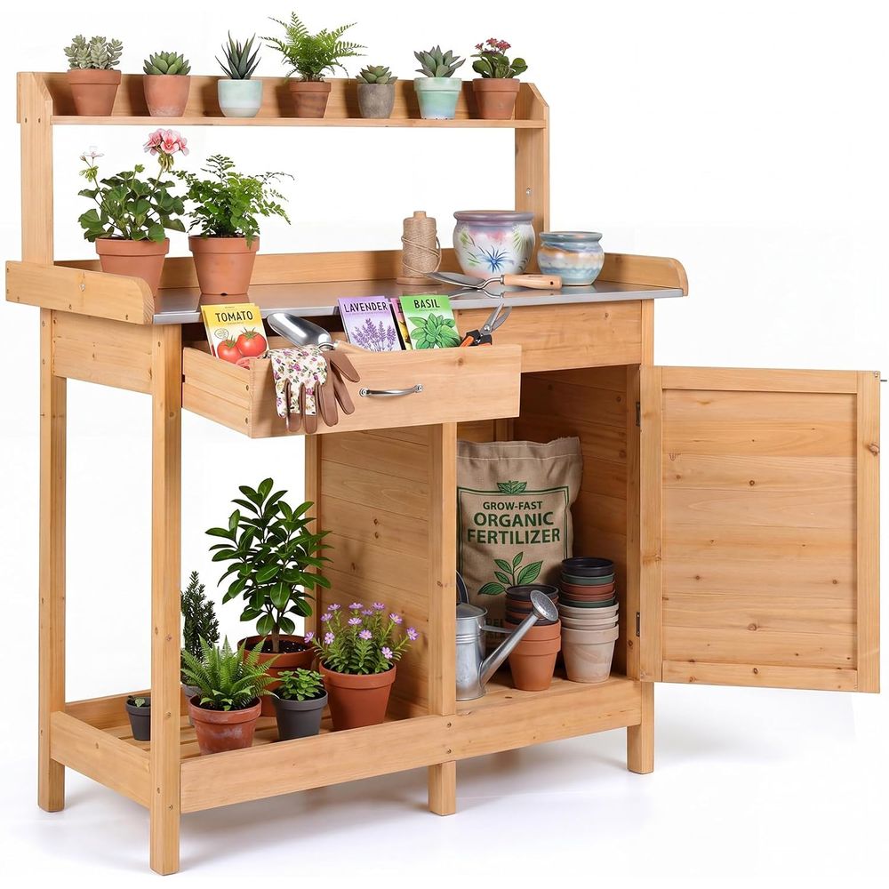 Outdoor Potting Bench Table Wo - đánh giá và giá Workbench Woodworking