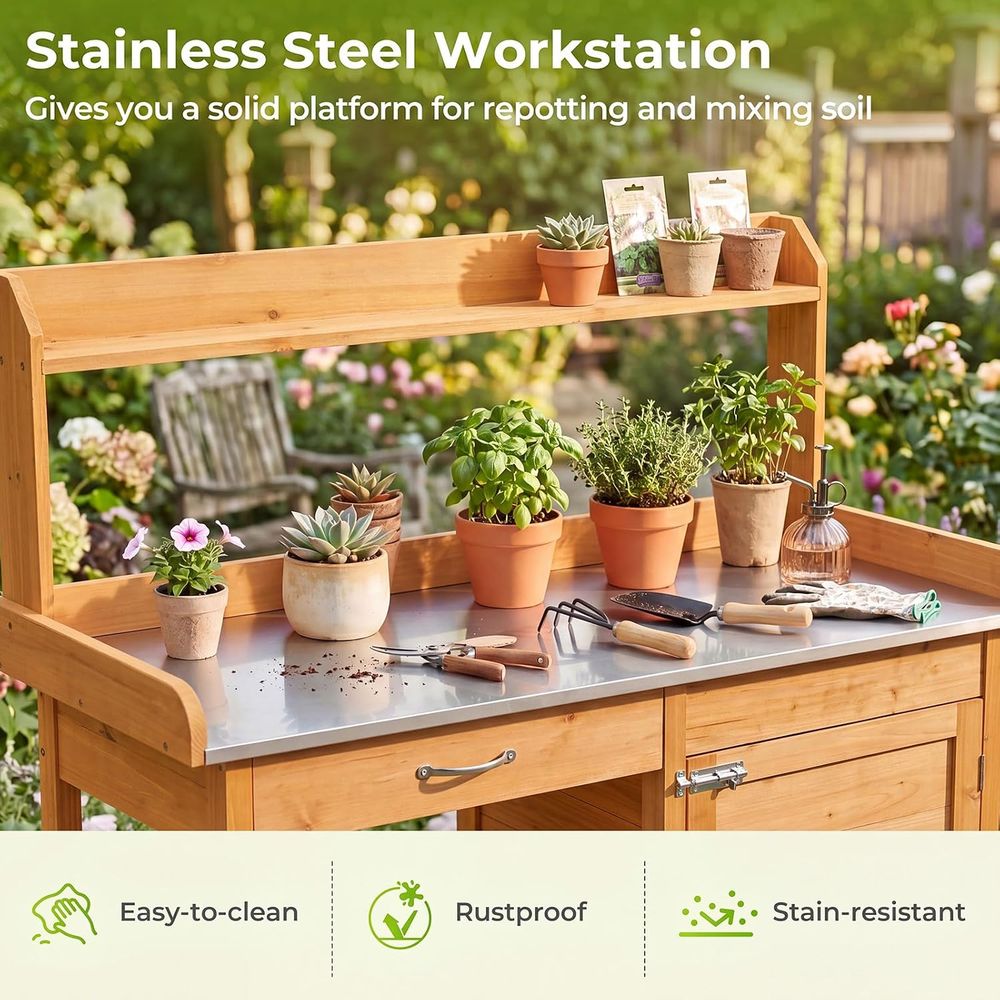 Outdoor Potting Bench Table Wo - đánh giá và giá Workbench Woodworking