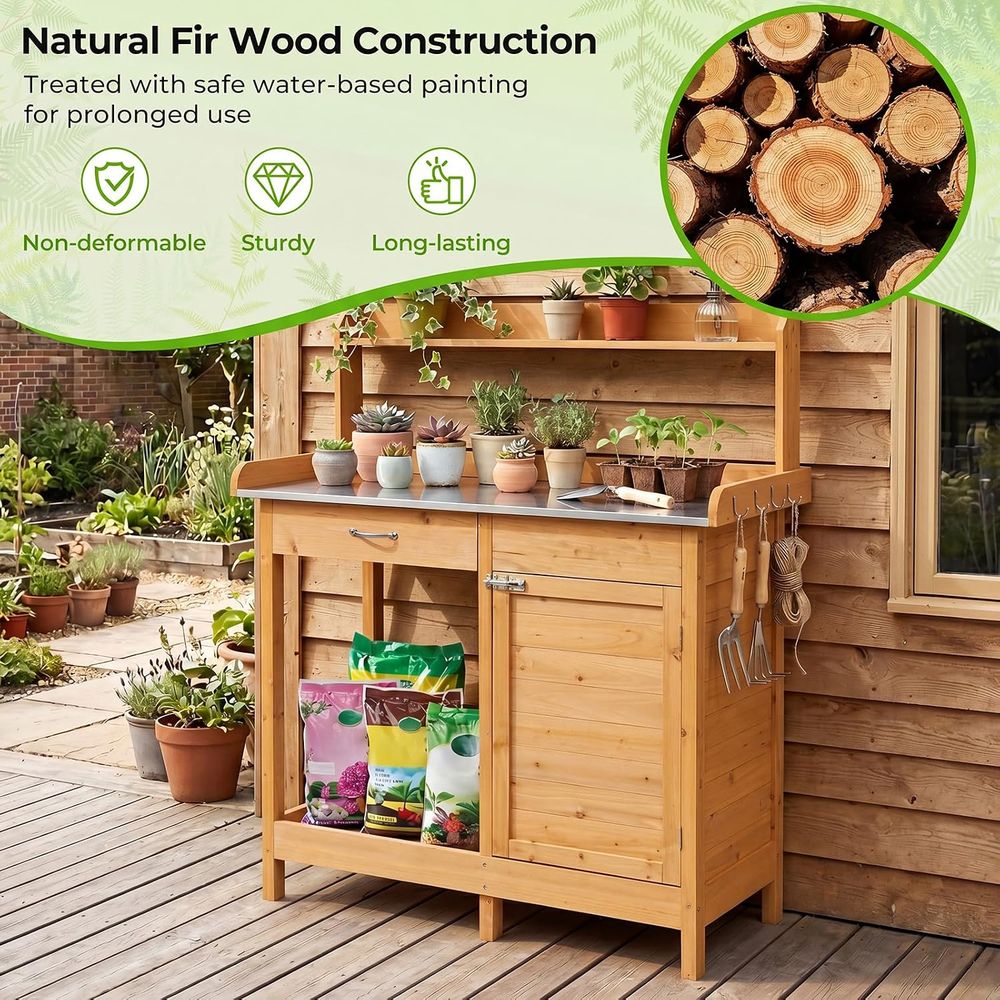 Outdoor Potting Bench Table Wo - đánh giá và giá Workbench Woodworking