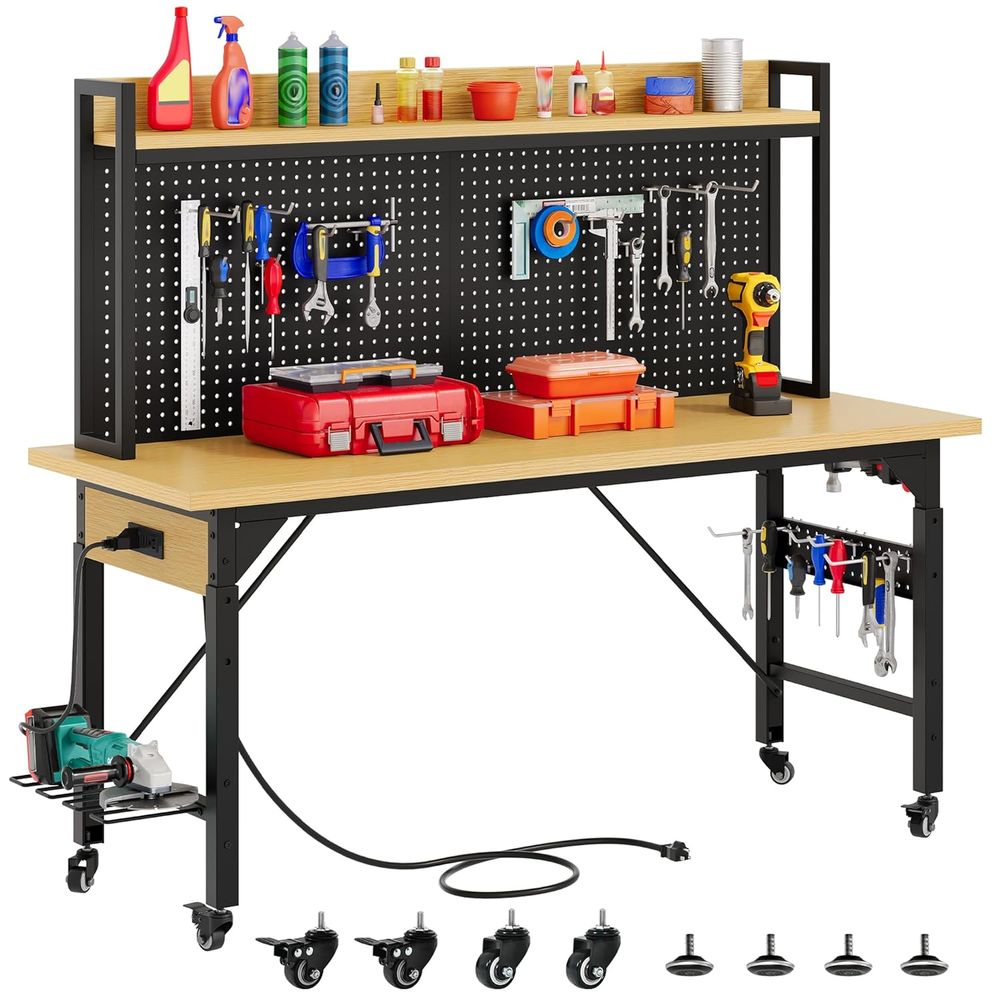 60in Heavy Duty Workbench with - đánh giá và giá Workbench Woodworking