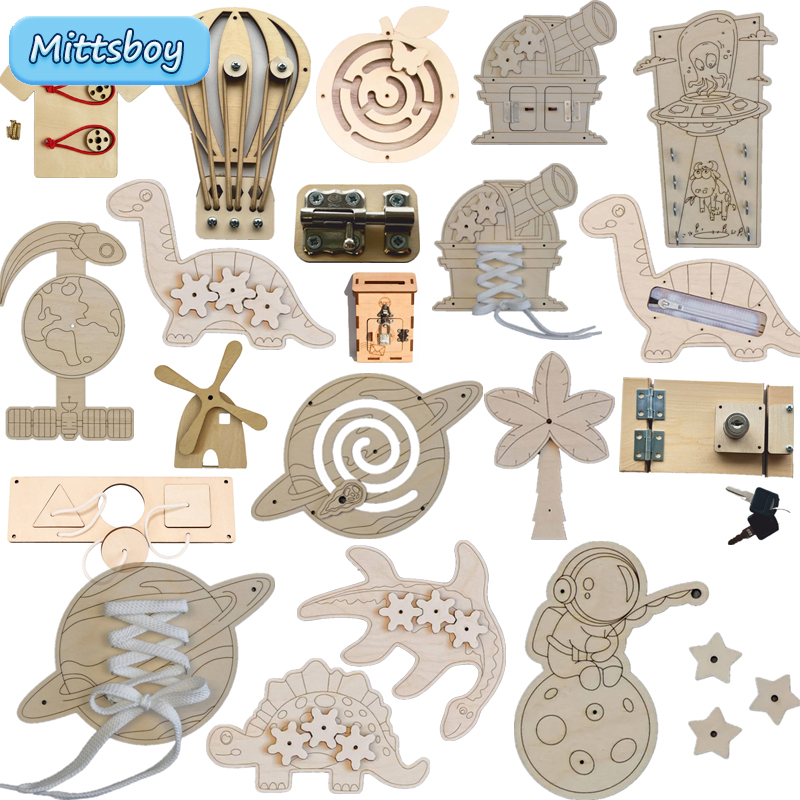 Montessori Busy Board Accessor - đánh giá và giá Woodworking Kids Toys